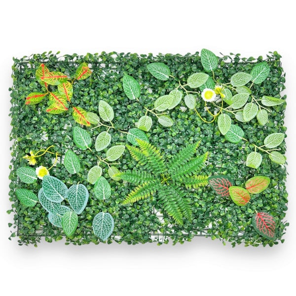 Panou decorativ cu frunze verzi artificiale, paravan tip gard viu, 60 x 40 cm ZanaCasei.Ro