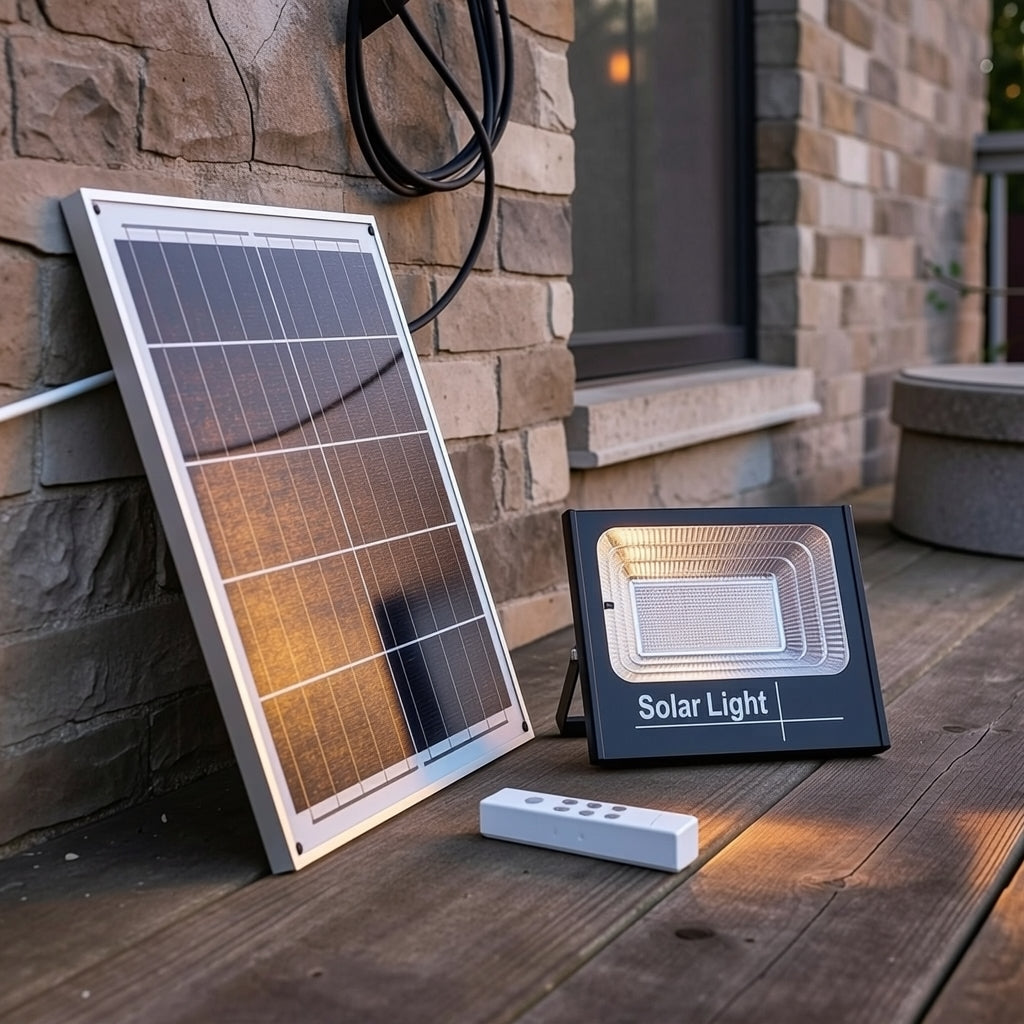 Proiector Solar LED cu Panou Separat 60W, Telecomandă ZanaCasei.Ro