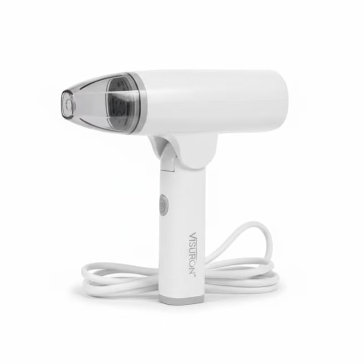 Fier de Călcat cu Abur Portabil VISURON 1500W, Încălzire Rapidă 30s, Pliabil, Compact – Ideal pentru Acasă și Călătorii Zâna Casei