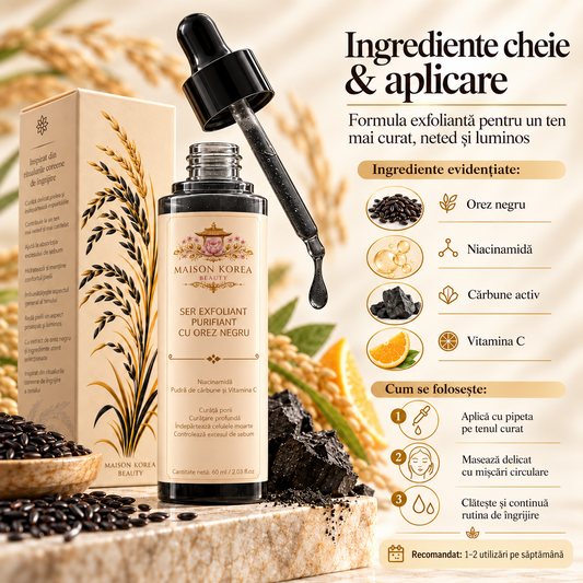 Ser exfoliant Maison Korea Beauty — ingrediente cheie și mod de aplicare