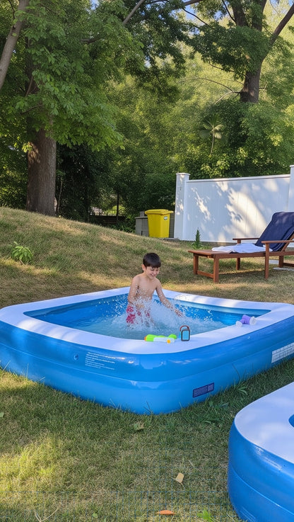 Piscină Gonflabilă Copii - Material Durabil, Montaj Rapid - Dimensiuni 2.01m × 1.40m × 40cm ZanaCasei.Ro