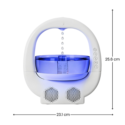 Umidificator 4-în-1 cu Picătură Anti-Gravitație, LED Ambiental & Boxă Bluetooth + CADOU 6 Esențe Parfumate ZanaCasei.Ro