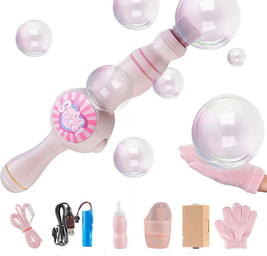 Masina de Bule de Fum Magic – Bagheta cu Efect de Ceata, Lumina Roz LED ZanaCasei.Ro