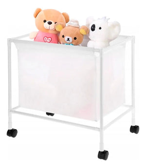 Coș de depozitare pentru jucării cu roți, organizator multifuncțional, 53 x 36 x 54 cm