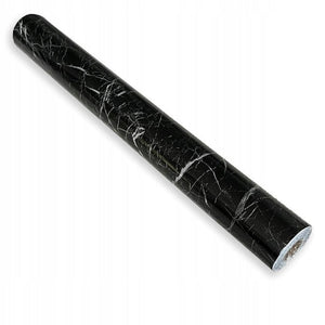 Folie autoadeziva pentru mobila cu model marmura neagra, autocolant decorativ PVC, 60 x 300 cm