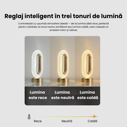 Lampă LED Cristal, Lumina Ambientală 3 Culori ZanaCasei.Ro
