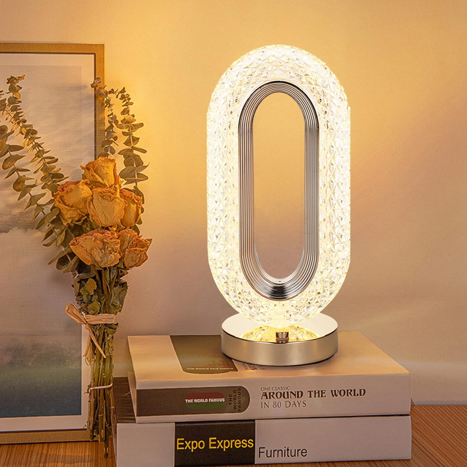 Lampă LED Cristal, Lumina Ambientală 3 Culori ZanaCasei.Ro
