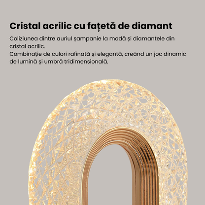 Lampă LED Cristal, Lumina Ambientală 3 Culori ZanaCasei.Ro