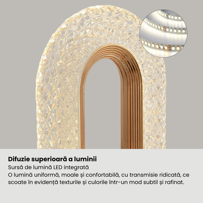 Lampă LED Cristal, Lumina Ambientală 3 Culori ZanaCasei.Ro