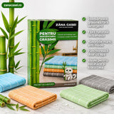 Set 4 Lavete XXL Fibra Naturala din Bambus 35×35 cm – Curăță Fără Detergenți, Lavabile