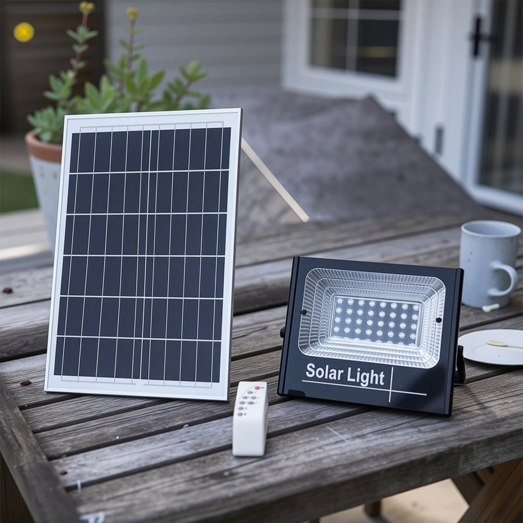 Proiector Solar LED cu Panou Separat 60W, Telecomandă ZanaCasei.Ro