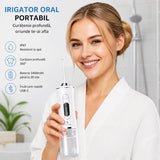 Irigator Oral Portabil cu 4 Duze, 3 Moduri de Curățare, Rezervor 200 ml, IPX7 și Încărcare USB-C