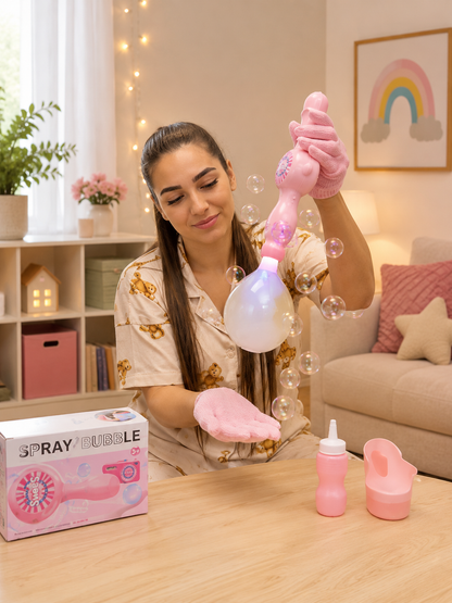 Masina de Bule de Fum Magic – Bagheta cu Efect de Ceata, Lumina Roz LED ZanaCasei.Ro
