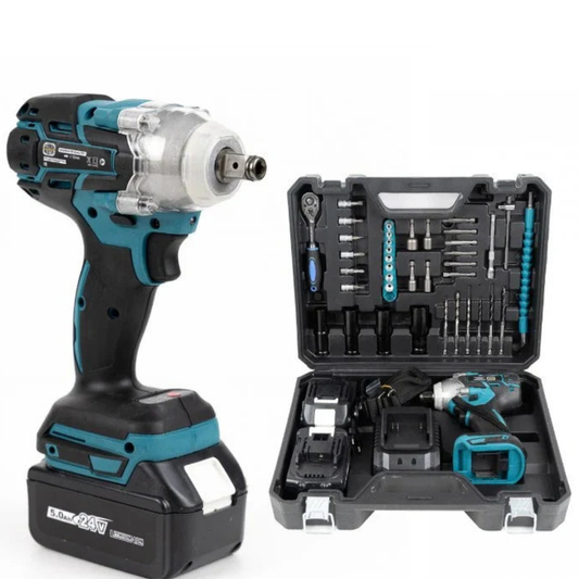 Mașină Profesională de Înșurubat cu Impact 48V – Motor Brushless, 280 Nm, 2 Acumulatori, 43 Accesorii, Valiză Transport ZanaCasei.Ro