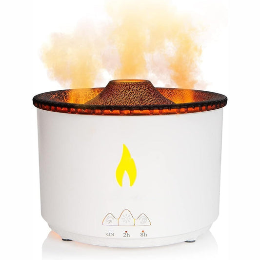 Umidificator cu Aromaterapie – Efect Vulcan & Flacără, LED Inteligent, Rezervor 300 ml ZanaCasei.Ro