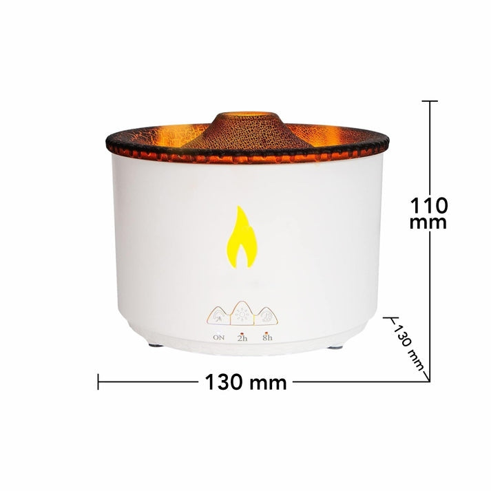 Umidificator cu Aromaterapie – Efect Vulcan & Flacără, LED Inteligent, Rezervor 300 ml ZanaCasei.Ro