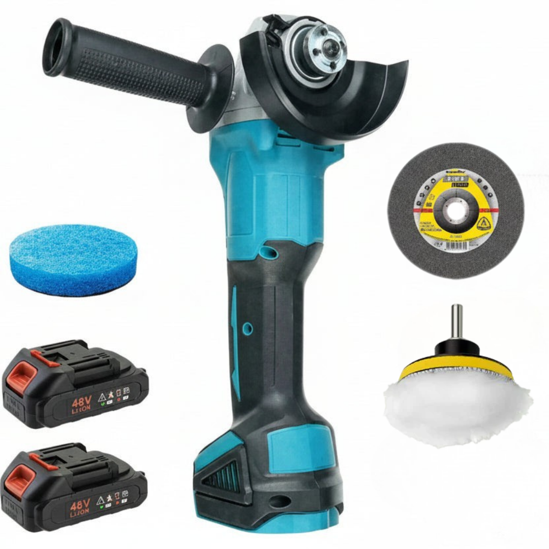 Flex Profesional Fără Fir 48V, Motor Brushless, 2 Acumulatori 5Ah, Discuri Tăiere & Polish Incluse, Cutie Transport ZanaCasei.Ro