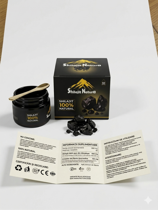 Shilajit Natura 100% Pur – Rășină Himalayană de Energie și Vitalitate ZanaCasei.Ro