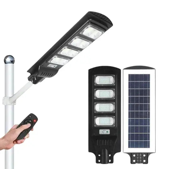 Lampă Stradală Solară JORTAN 4 Module, 480W – Cu Senzor de Mișcare și Telecomandă Zanacasei