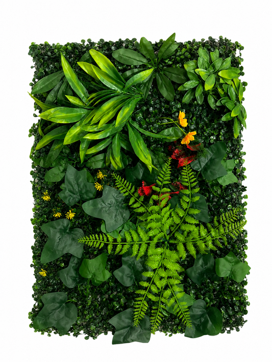 Panou decorativ cu plante verzi artificiale, paravan tip gard viu, 60 x 40 cm ZanaCasei.Ro