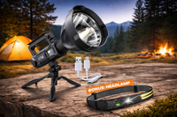 Lanternă Reîncărcabilă LED 31cm 4000lm + Powerbank USB + Trepied + Cadou Lanternă Cap Taktic.ro
