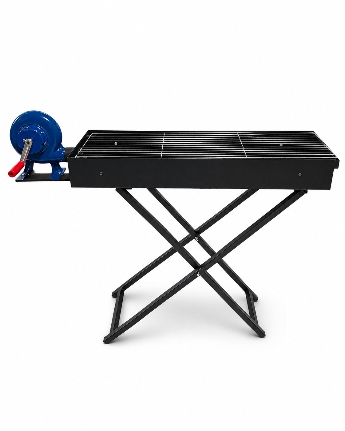 Grătar BBQ portabil cu suflantă de aer, 80 x 25 x 75 cm, grătar compact pe cărbuni pentru exterior ZanaCasei.Ro