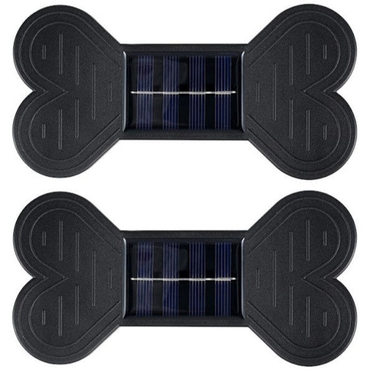 Set 2 Lămpi Solare LED de Perete, cu Lumină Alb Cald Bidirecțională, Decorative pentru Exterior ZanaCasei.Ro