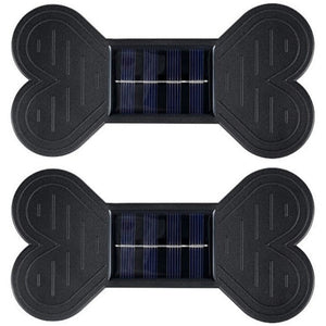 Set 2 Lămpi Solare LED de Perete, cu Lumină Alb Cald Bidirecțională, Decorative pentru Exterior