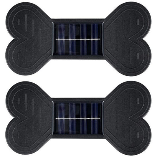 Set 2 Lămpi Solare LED de Perete, cu Lumină Alb Cald Bidirecțională, Decorative pentru Exterior ZanaCasei.Ro