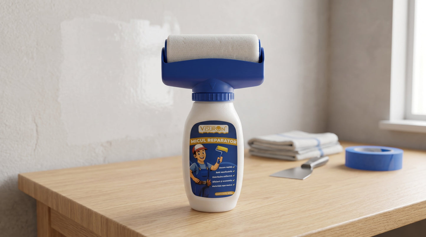 Trafalet „Micul reparator”, cu vopsea lavabilă, pentru retușuri rapide ale pereților ZanaCasei.Ro
