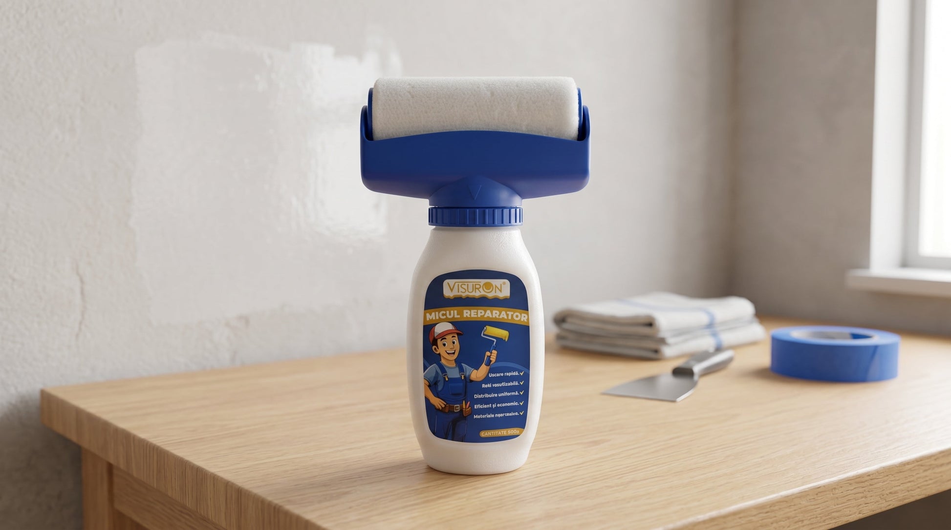 Trafalet „Micul reparator”, cu vopsea lavabilă, pentru retușuri rapide ale pereților ZanaCasei.Ro