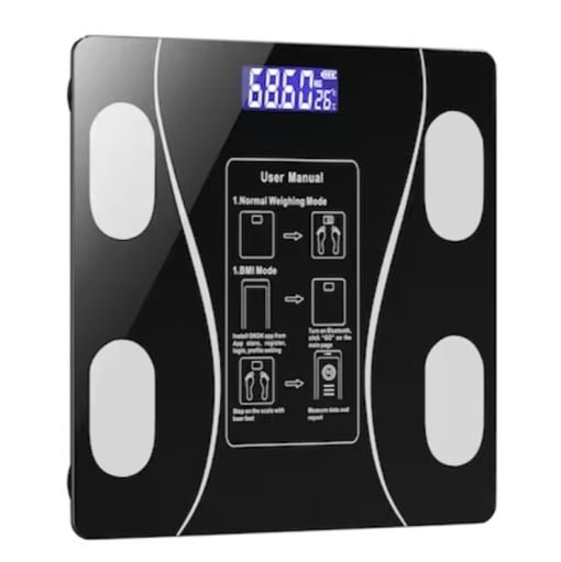 Cantar digital inteligent de cantarire a grăsimii corporale Smart Afișaj digital LCD și LED, 180Kg, ZanaCasei.Ro