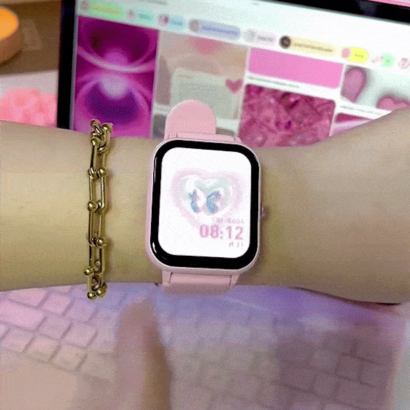 Smartwatch Dama H-GO Roz - Bluetooth, Puls, Calorii, Presiune arteriala, Notificari, Rezistent la apa ZanaCasei.Ro
