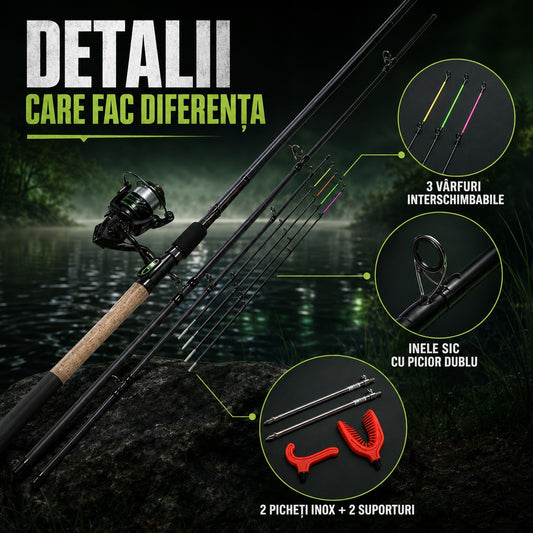 Kit Feeder - detalii: 3 vârfuri, inele SIC, picheți și suporturi