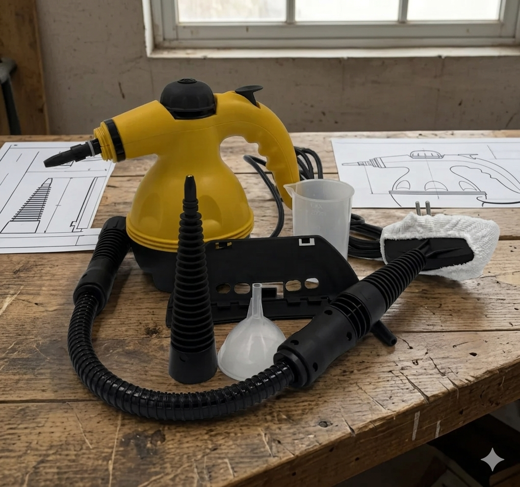 Kit Aparat de Curățare cu Abur 1200W – Igienizare Fără Chimicale, 3 Bari, Accesorii Incluse ZanaCasei.Ro