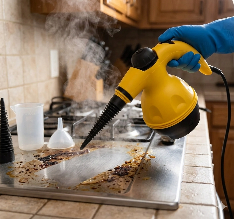 Kit Aparat de Curățare cu Abur 1000W – Igienizare Fără Chimicale, 3 Bari, Accesorii Incluse