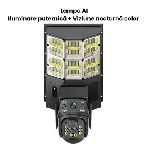Lampă Solară cu Cameră de Supraveghere SIM 4G, Aplicatie Mobila V380, 1920x2160, Microfon + Difuzor încorporat ZanaCasei.Ro
