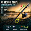 Kit complet de pescuit 3M — lansetă telescopică, mulinetă, accesorii