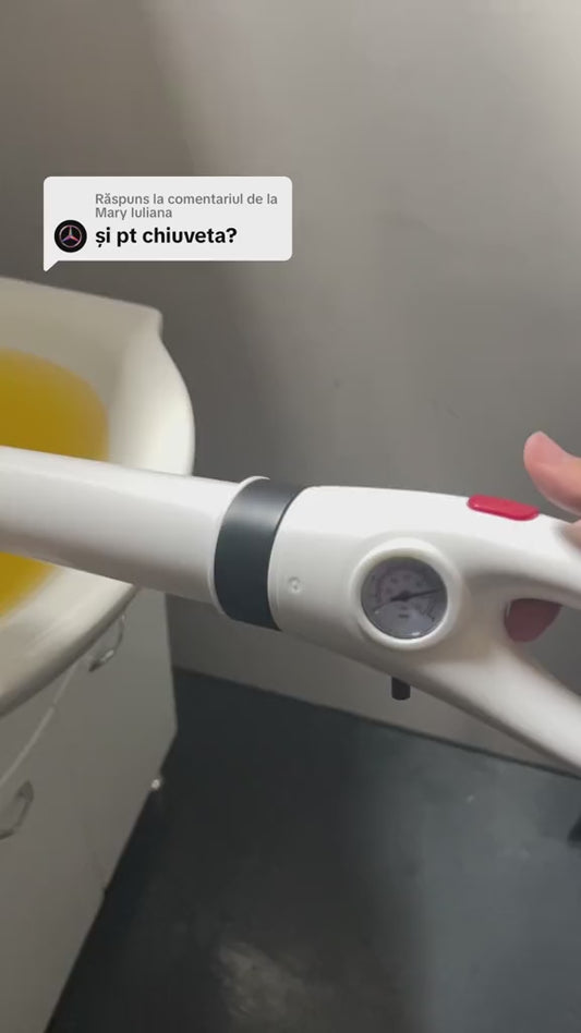 Pompă Aer Comprimat – Desfundă WC, Chiuvetă, Cadă, 4 Capete, Manometru, Fără Chimicale