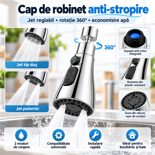 Cap de robinet anti-stropire - infografic caracteristici