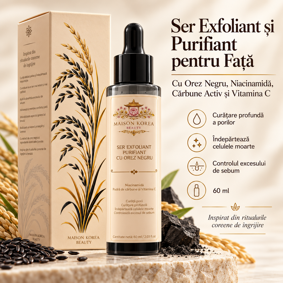 Beneficiile serului exfoliant cu orez negru